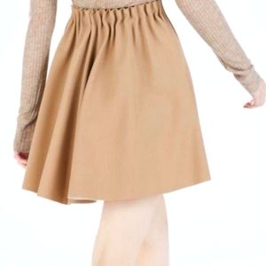 ZARA BASIC Tan Pleated Skirt